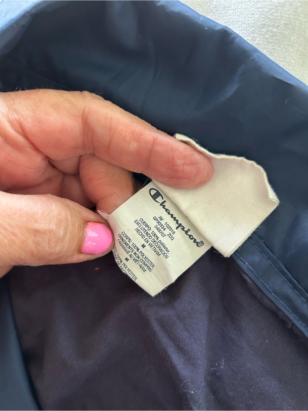 Champion Cropped Navy Windbreaker Jacket - Picture 9 of 9